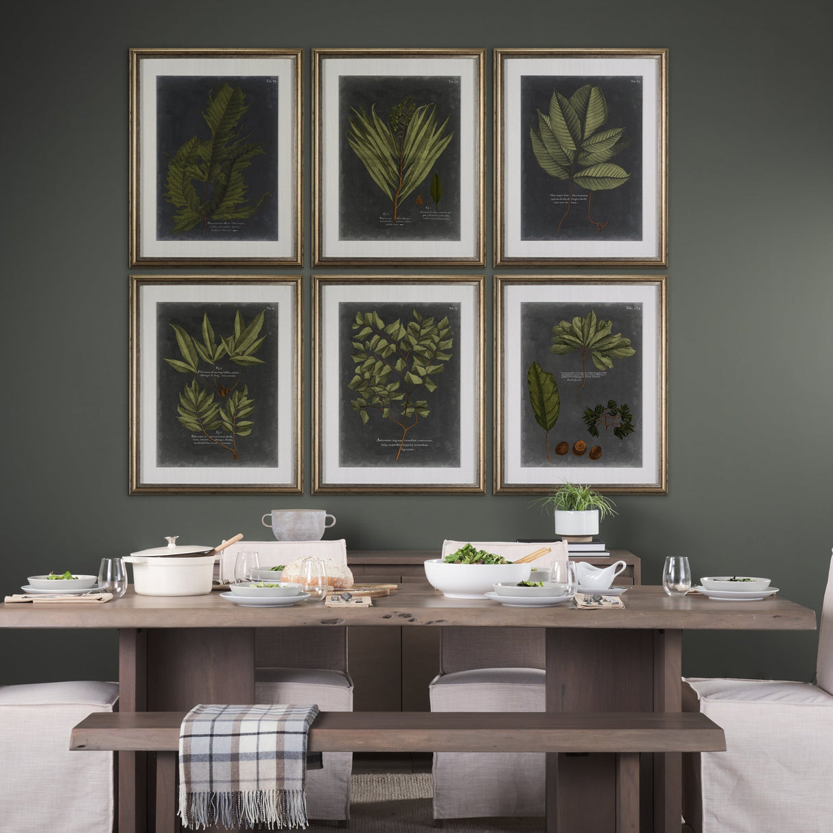 Foliage Dramatique V by Vision Studio Hand Embellished Textured Framed Art Print Matted under Glass by Mercana at Eve Furniture