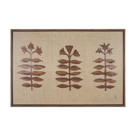 Folk Flowers by Mercana Studio Hand-Embellished Textured Framed Canvas Artwork by Mercana at Eve Furniture