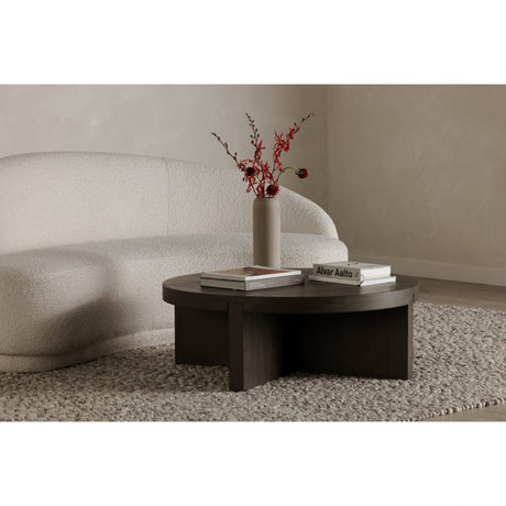 Folke Round Coffee Table Dark Brown by Moe's Home at Eve Furniture