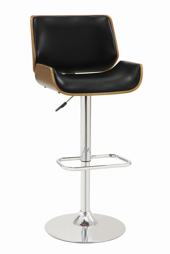 Folsom Black/Chrome Upholstered Adjustable Bar Stool