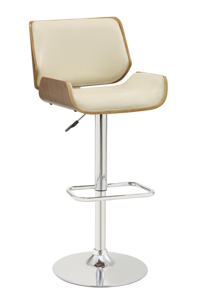 Folsom Ecru/Chrome Upholstered Adjustable Bar Stool