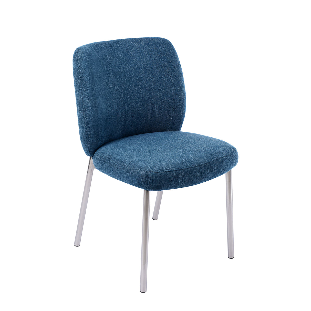 Fomo Chenille-upholstered Stainless Steel Base Dining Chair in Azure (Set of 2) by Modus Furniture at Eve Furniture