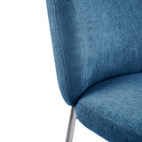 Fomo Chenille-upholstered Stainless Steel Base Dining Chair in Azure (Set of 2) by Modus Furniture at Eve Furniture
