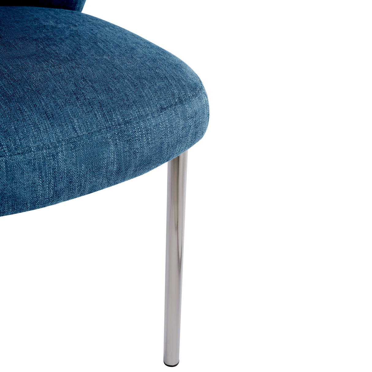 Fomo Chenille-upholstered Stainless Steel Base Dining Chair in Azure (Set of 2) by Modus Furniture at Eve Furniture