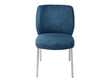 Fomo Chenille-upholstered Stainless Steel Base Dining Chair in Azure (Set of 2) by Modus Furniture at Eve Furniture