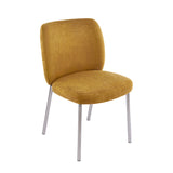 Fomo Chenille-upholstered Stainless Steel Base Dining Chair in Pineapple (Set of 2) by Modus Furniture at Eve Furniture