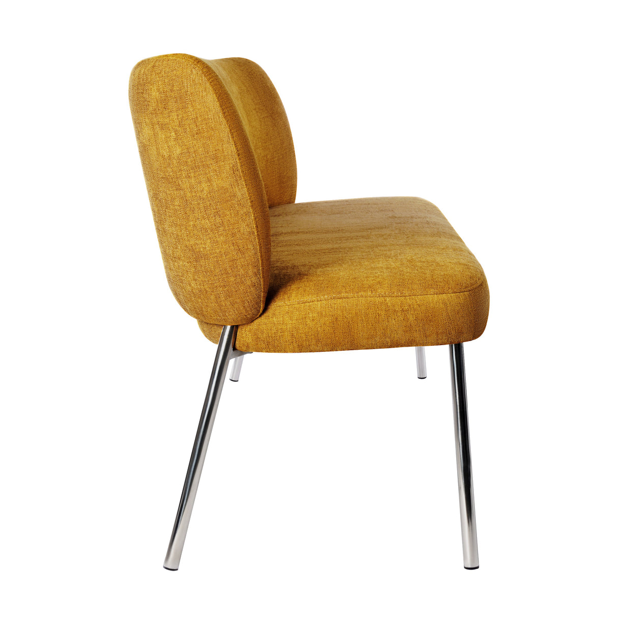 Fomo Chenille-upholstered Stainless Steel Base Dining Chair in Pineapple (Set of 2) by Modus Furniture at Eve Furniture
