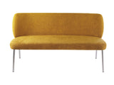 Fomo Chenille-upholstered Stainless Steel Base Settee in Pineapple by Modus Furniture at Eve Furniture