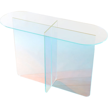 Fomo Console Table in Iridescent Glass by Modus Furniture at Eve Furniture