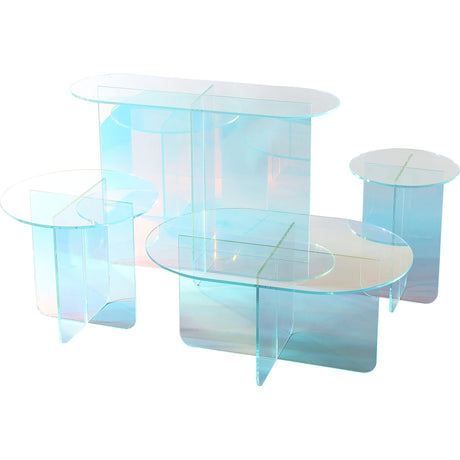 Fomo Console Table in Iridescent Glass by Modus Furniture at Eve Furniture