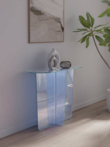 Fomo Iridescent Glass Console Table by Modus Furniture at Eve Furniture