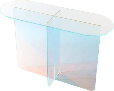 Fomo Iridescent Glass Console Table by Modus Furniture at Eve Furniture