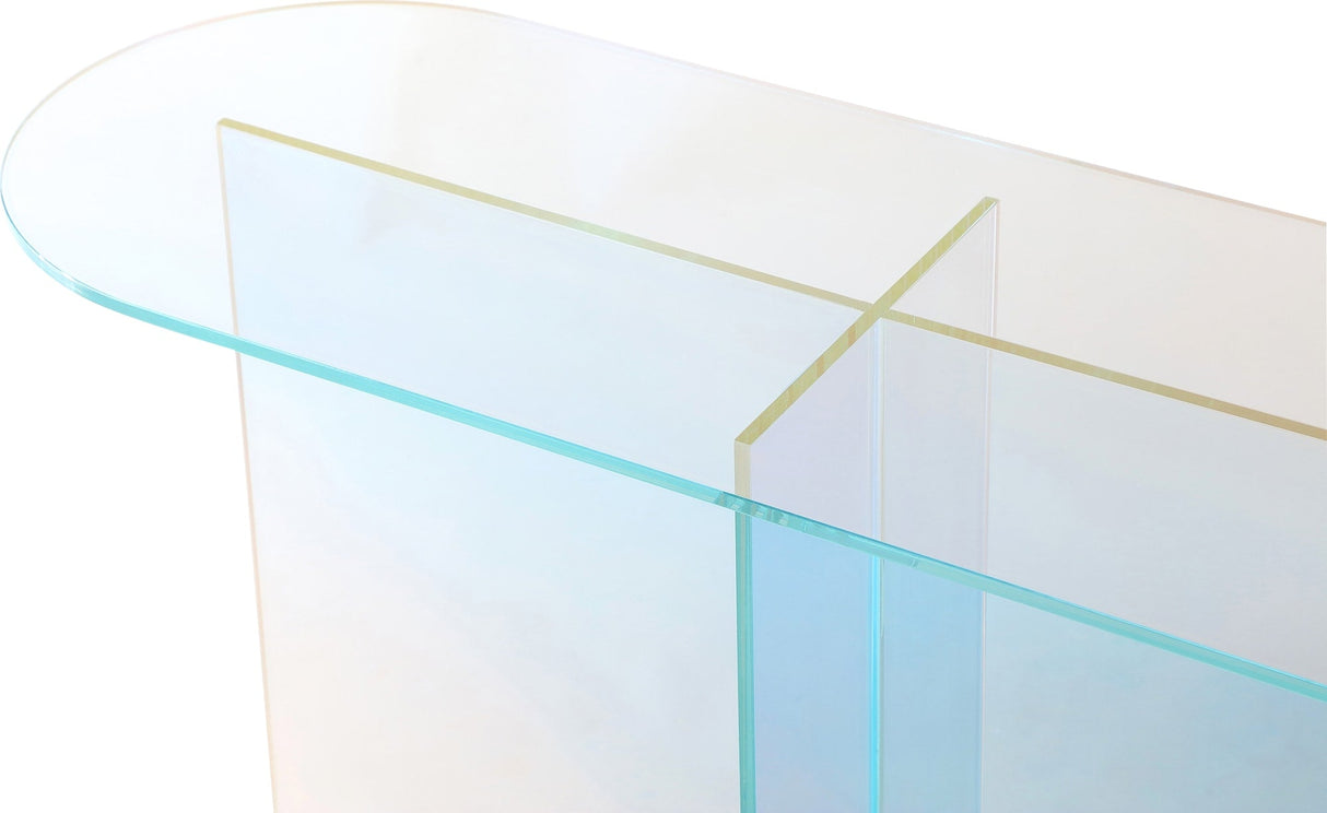 Fomo Iridescent Glass Console Table by Modus Furniture at Eve Furniture