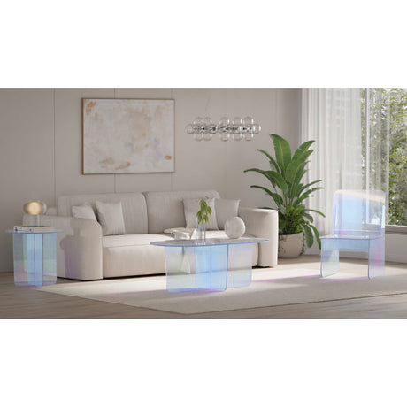 Fomo Large End Table in Iridescent Glass by Modus Furniture at Eve Furniture