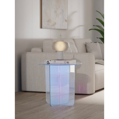 Fomo Large End Table in Iridescent Glass by Modus Furniture at Eve Furniture