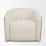 Fonda Cream Fabric w/ Natural Jute Swivel Accent Chair by Mercana at Eve Furniture