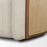 Fonda Cream Fabric w/ Natural Jute Swivel Accent Chair by Mercana at Eve Furniture
