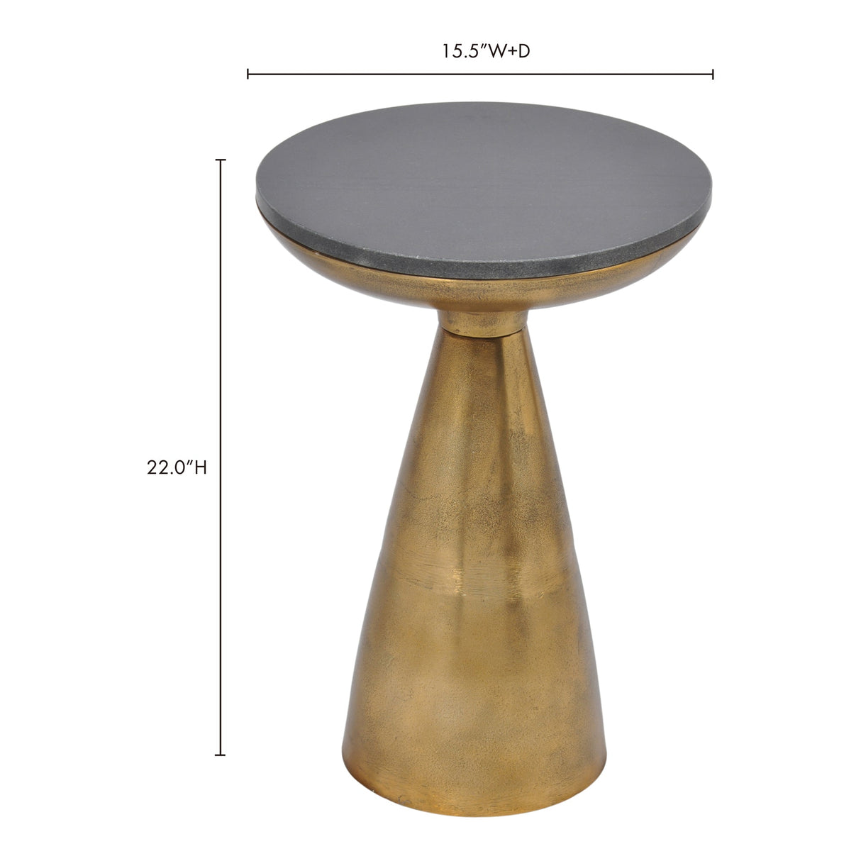 Font Brass Side Table by Moe's Home at Eve Furniture