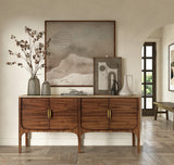 Fontaine Walnut and Travertine Buffet by Co.House Designs at Eve Furniture