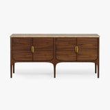 Fontaine Walnut and Travertine Buffet by Co.House Designs at Eve Furniture