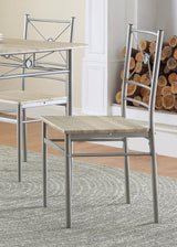 Fontana Brushed Silver 5-Piece Rectangular Dining Set by Coaster at Eve Furniture