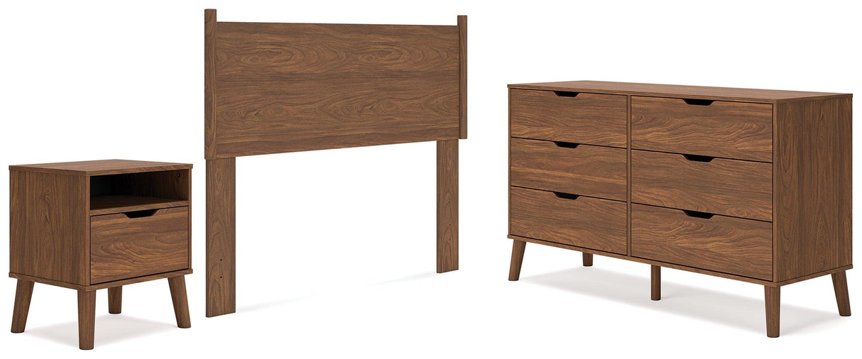 Fordmont Full Panel Headboard with Dresser and Nightstand in Auburn by Ashley at Eve Furniture