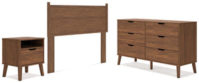 Fordmont Full Panel Headboard with Dresser and Nightstand in Auburn by Ashley at Eve Furniture