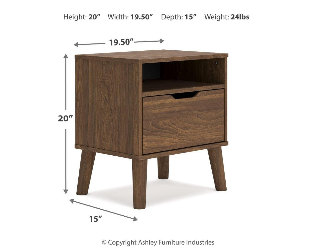 Fordmont Queen Panel Headboard with 2 Nightstands in Auburn by Ashley at Eve Furniture
