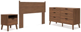 Fordmont Queen Panel Headboard with Dresser and Nightstand in Auburn by Ashley at Eve Furniture