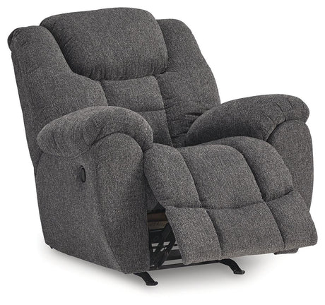 Foreside Charcoal Performance Fabric Manual Rocker Recliner by Ashley at Eve Furniture
