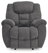 Foreside Charcoal Performance Fabric Manual Rocker Recliner by Ashley at Eve Furniture