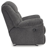 Foreside Charcoal Performance Fabric Manual Rocker Recliner by Ashley at Eve Furniture