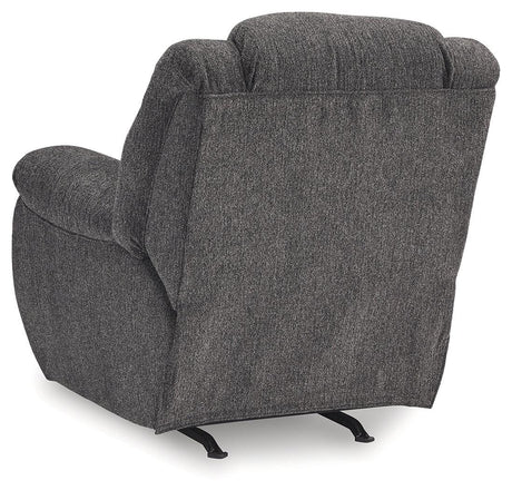 Foreside Charcoal Performance Fabric Manual Rocker Recliner by Ashley at Eve Furniture