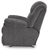 Foreside Charcoal Performance Fabric Manual Rocker Recliner by Ashley at Eve Furniture