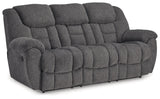 Foreside Charcoal Performance Fabric Manual Sofa by Ashley at Eve Furniture