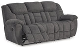 Foreside Charcoal Performance Fabric Manual Sofa by Ashley at Eve Furniture