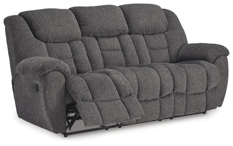 Foreside Charcoal Performance Fabric Manual Sofa by Ashley at Eve Furniture