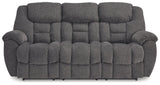 Foreside Charcoal Performance Fabric Manual Sofa by Ashley at Eve Furniture