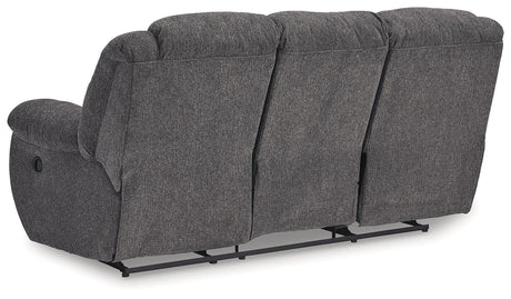 Foreside Charcoal Performance Fabric Manual Sofa by Ashley at Eve Furniture