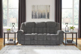 Foreside Charcoal Performance Fabric Manual Sofa by Ashley at Eve Furniture