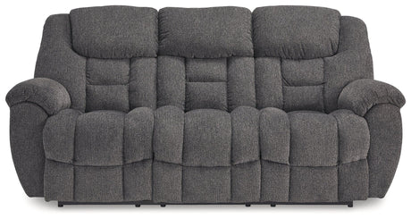 Foreside Charcoal Performance Fabric Manual Sofa by Ashley at Eve Furniture
