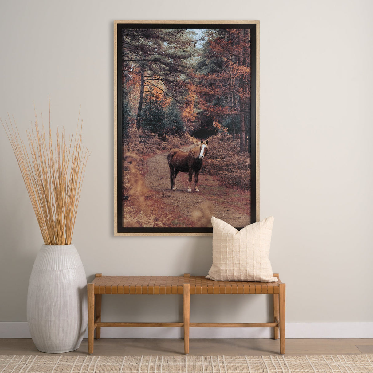 Forest Crossing by Mercana Studio a Hand Embellished Textured Framed Photo Art Print Matted under Gl by Mercana at Eve Furniture