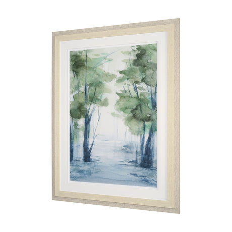 Forest Dew II by Mercana Studio a Hand Embellished Textured Framed Art Print Matted under Glass by Mercana at Eve Furniture