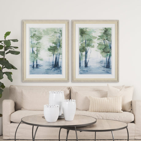Forest Dew II by Mercana Studio a Hand Embellished Textured Framed Art Print Matted under Glass by Mercana at Eve Furniture