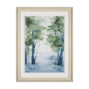 Forest Dew II by Mercana Studio a Hand Embellished Textured Framed Art Print Matted under Glass by Mercana at Eve Furniture