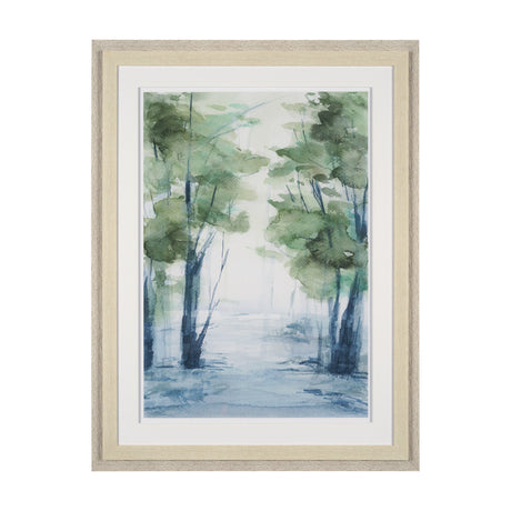 Forest Dew II by Mercana Studio a Hand Embellished Textured Framed Art Print Matted under Glass by Mercana at Eve Furniture