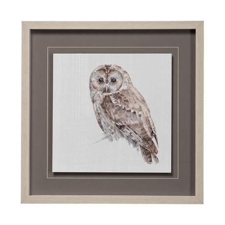 Forest Friends IX (Owl) by Lisa Audit Hand Embellished Textured Framed Art Print Matted under Glass by Mercana at Eve Furniture