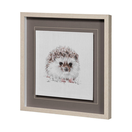 Forest Friends VII (HedgeHog) by Lisa Audit Hand Embellished Framed Art Print Matted under Glass by Mercana at Eve Furniture
