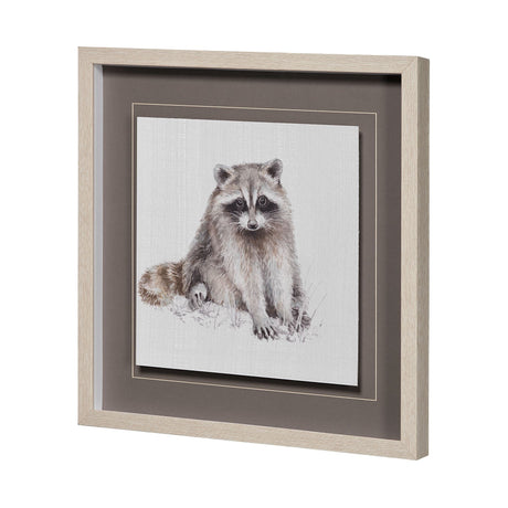 Forest Friends X (Racoon) by Lisa Audit Hand Embellished Textured Framed Art Print Matted under Glas by Mercana at Eve Furniture