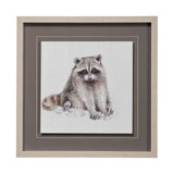 Forest Friends X (Racoon) by Lisa Audit Hand Embellished Textured Framed Art Print Matted under Glas by Mercana at Eve Furniture